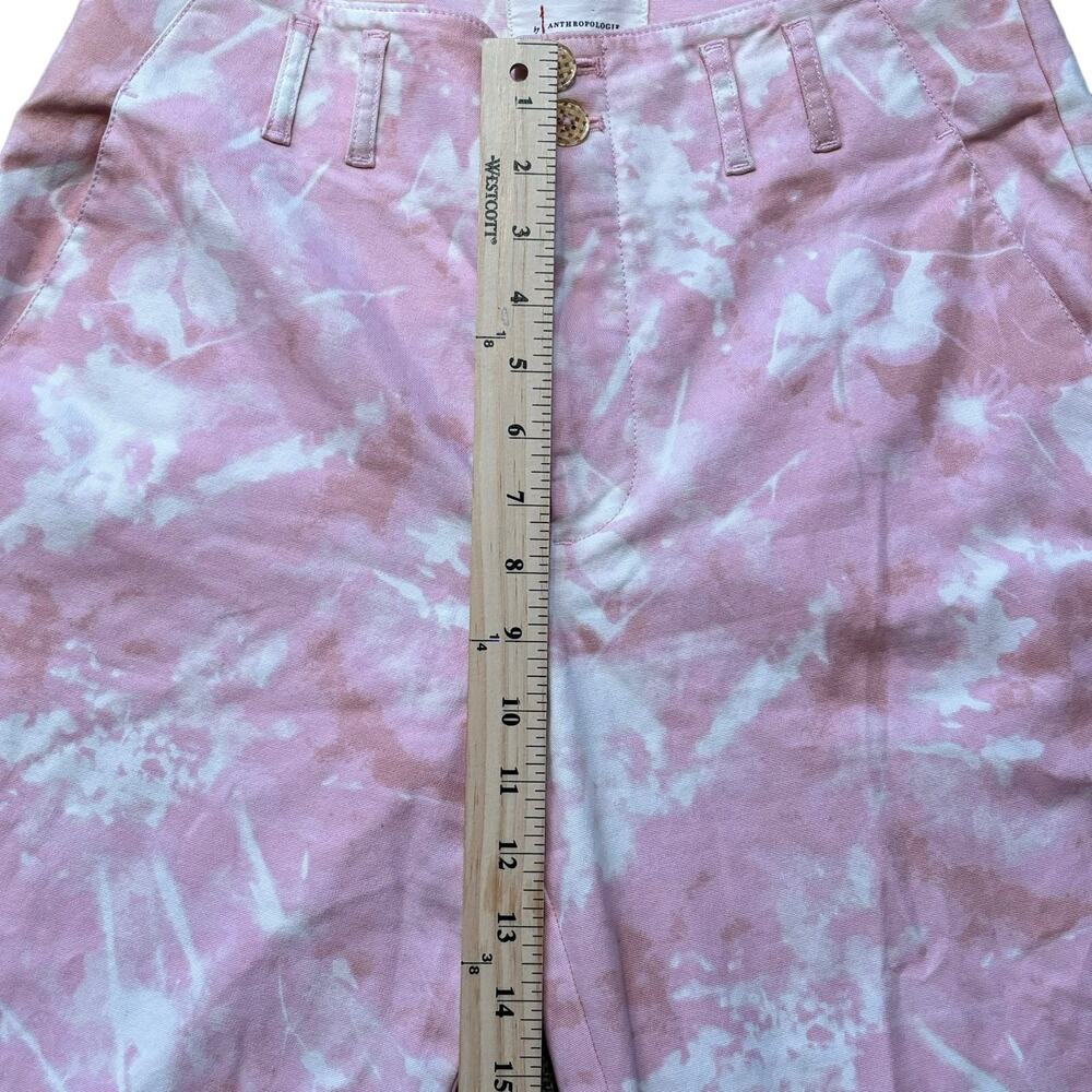 Anthropologie Jamie Trousers Women's 4 Pink White Tie Dye Flat Front 28x32 - Picture 7 of 10